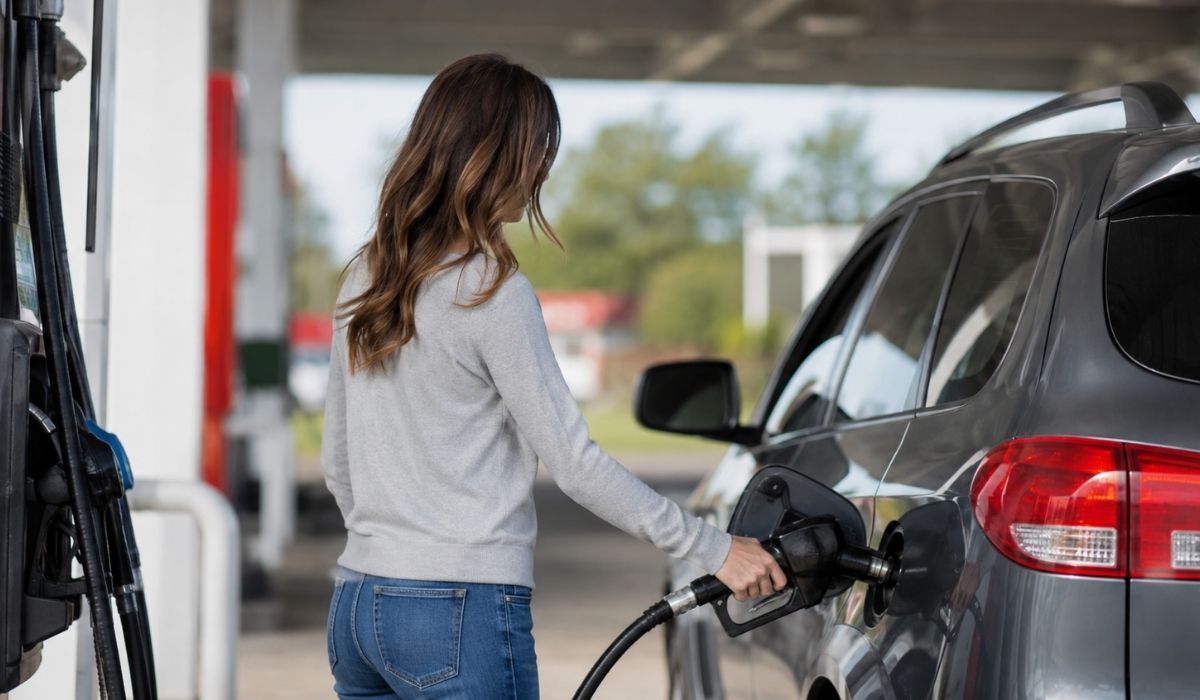 La gasolina vuelve a empujar los precios: los carburantes contribuyen al repunte de la inflación española hasta el 4,3% 1 Mujer repostando en una gasolinera