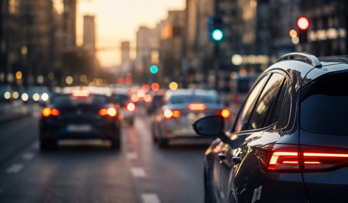 El renting ya representa el 26% de las matriculaciones españolas y eleva un 20% su inversión en vehículos nuevos 1 Coche urbano entre luces al anochecer